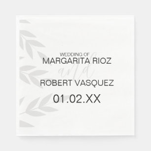 Serviette En Papier Branche moderne gris noir blanc