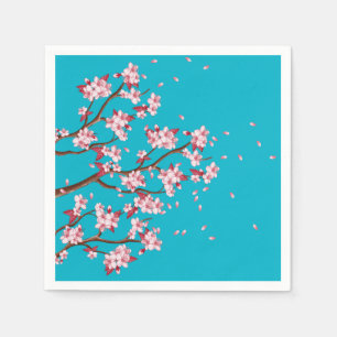 Serviette En Papier Branches de fleurs cerises Papier personnalisé ser