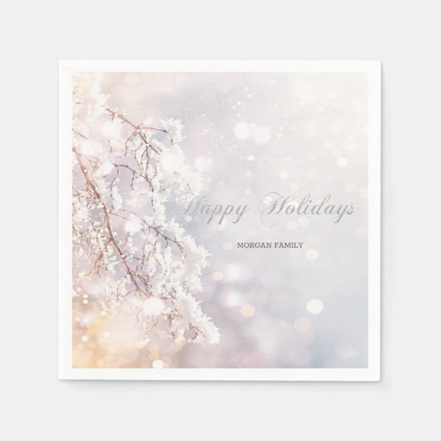 Serviette En Papier Branches de Wonderland Winter (Devant)