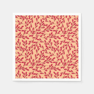 Serviette En Papier Branches feuillues rouges motif sans couture