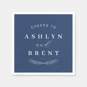 Serviette En Papier Bravo à Marine Blue Mariage Cocktail Napkins