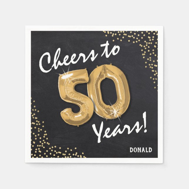 Serviette En Papier Bravo aux 50 ans ! Anniversaire 50 ans (Devant)