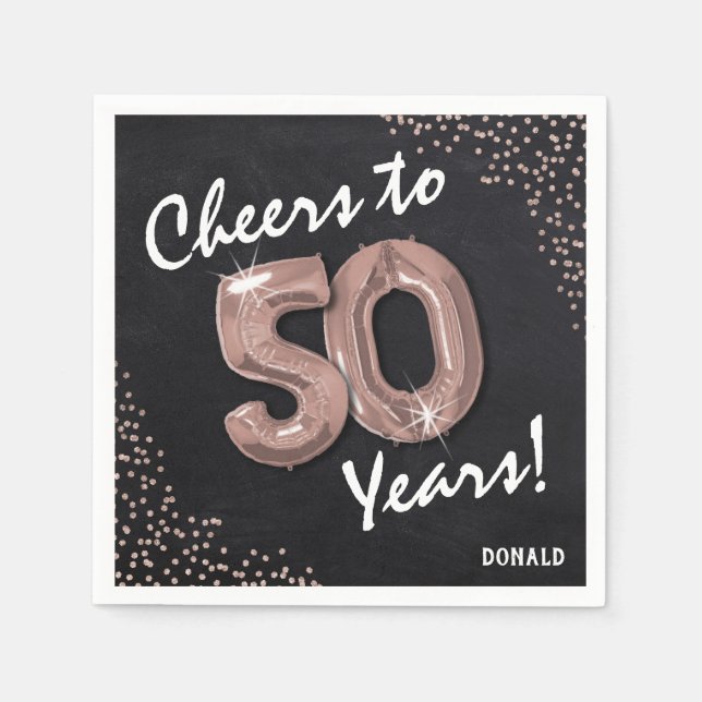 Serviette En Papier Bravo aux 50 ans ! Anniversaire 50 ans (Devant)