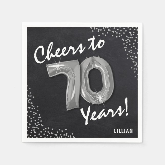 Serviette En Papier Bravo aux 70 ans ! Anniversaire 70 ans (Devant)