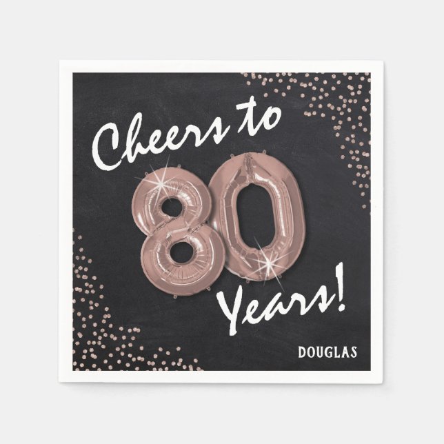 Serviette En Papier Bravo aux 80 ans ! Anniversaire 80 ans (Devant)