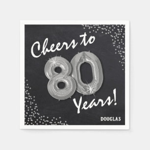 Serviette En Papier Bravo aux 80 ans ! Anniversaire 80 ans