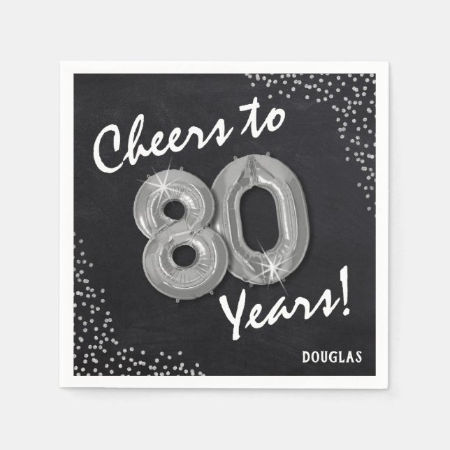 Serviette En Papier Bravo aux 80 ans ! Anniversaire 80 ans (Devant)