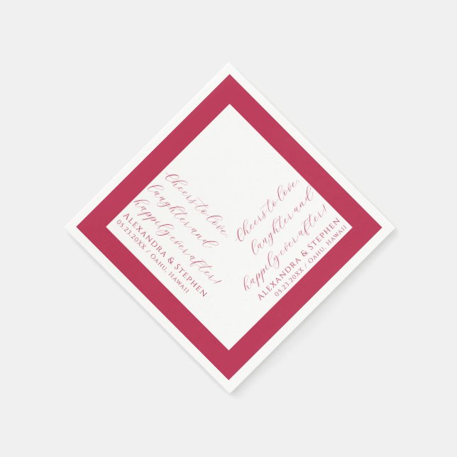 Serviette En Papier Bravo pour l'amour Script moderne Viva Magenta (Coin)