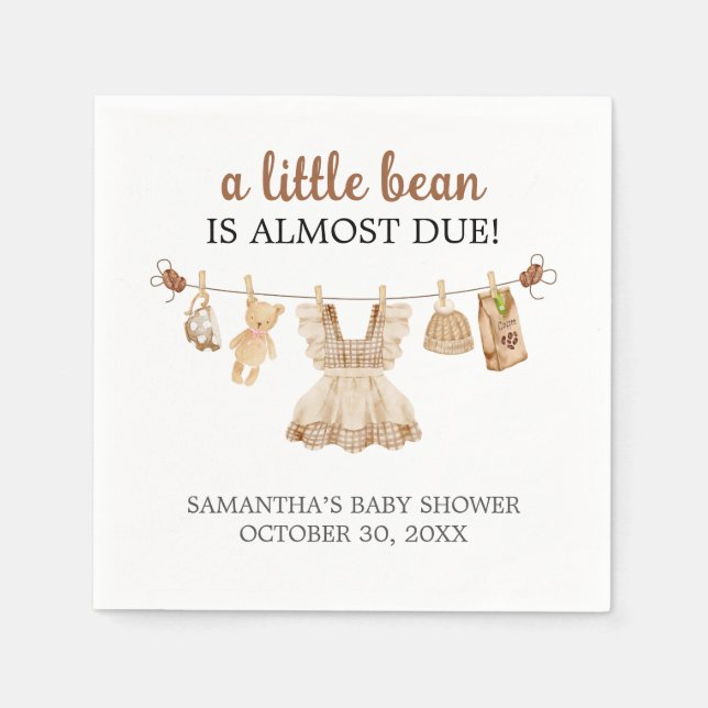 Serviette En Papier Brewing Coffee Baby Shower (Devant)