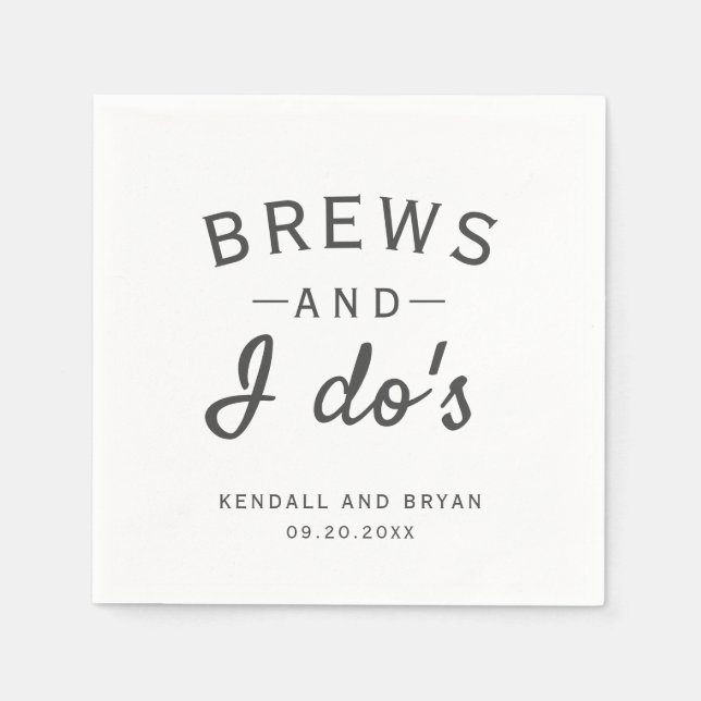 Serviette En Papier Brews et I Do's Brewery Mariage (Devant)