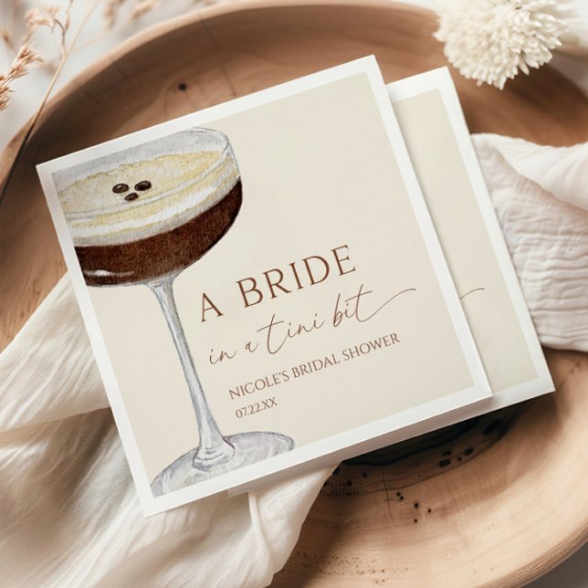 Serviette En Papier Bride In A Tini Bit Expresso Martini Bridal Shower (Créateur téléchargé)