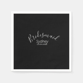 Serviette En Papier Bridesmaid bachelorette party add name modern 