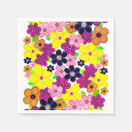 Serviette En Papier Bright Abstrait Flower Art