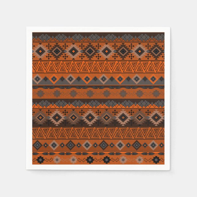 Serviette En Papier Bright ethnic striped pattern. (Devant)