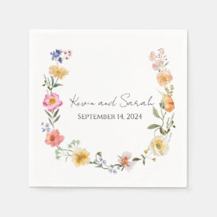 Serviette En Papier Bright Floral Personnalisé Mariage Cocktail Napkta