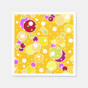 Serviette En Papier Bright jaune enfants amusants bulles cercles d'ann