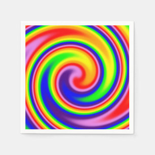 Serviette En Papier Brillant Arc-en-ciel Doux Focus coloré