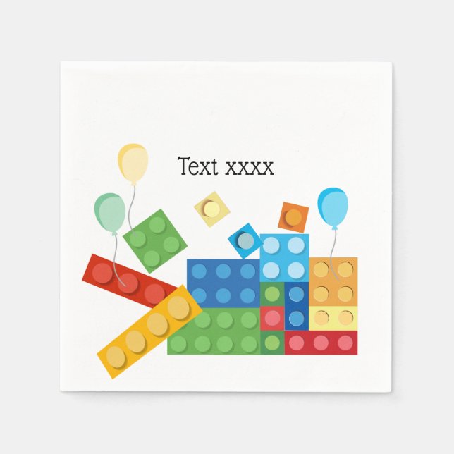 Serviette En Papier briques de construction, bloc, brique de jouets (Devant)