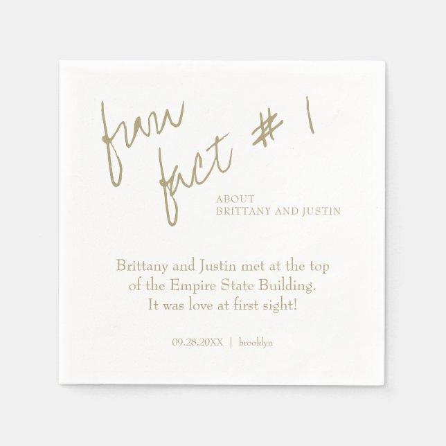 Serviette En Papier Brittany Simple Gold Fun Fait #1 Cocktail Napkins (Devant)