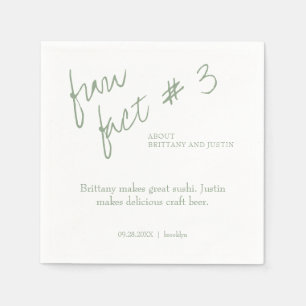 Serviette En Papier Brittany Simple Sage Green Fun Fact #3 Mariage