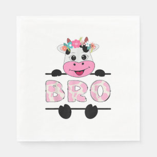 Serviette En Papier Bro De L'Anniversaire Fille Vache Frère Famille