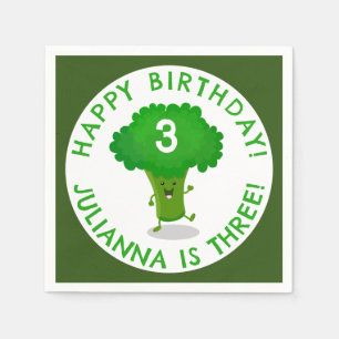 Serviette En Papier Brocoli dansante mignonne anniversaire personnalis