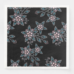 Serviette En Papier Broderie avec perles et perles.