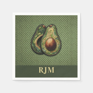 Serviette En Papier Broderie Avocado Lover Faux