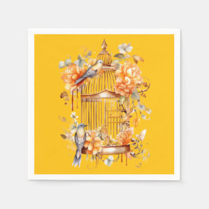 Serviette En Papier Bronze Bronze Jaune Bronze Oiseau Douche