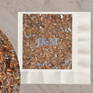 Serviette En Papier Bronze d'or Elegant Parties scintillant Glam