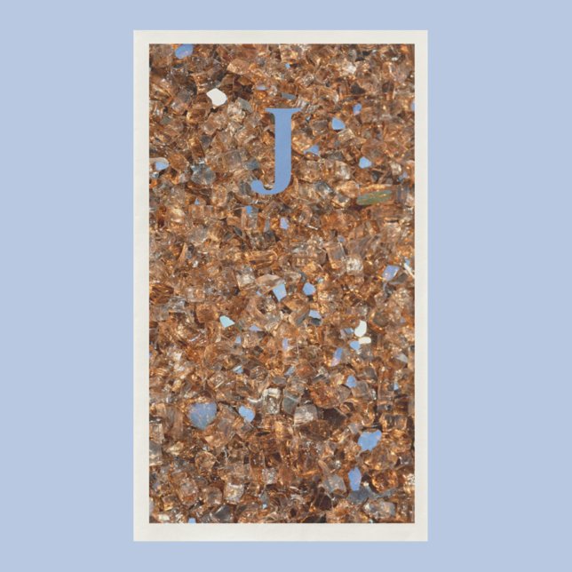 Serviette En Papier Bronze en verre d'or avec initiales (Créateur téléchargé)