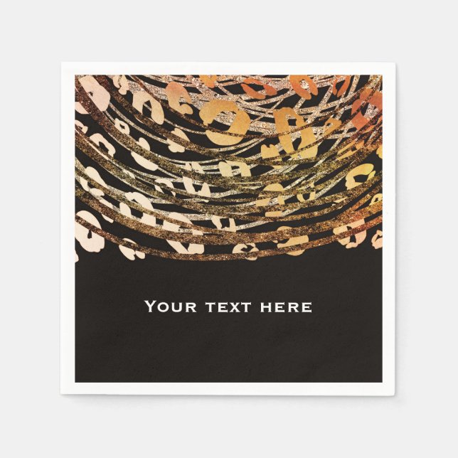 Serviette En Papier Bronze Orange Cheetah Exotic (Devant)