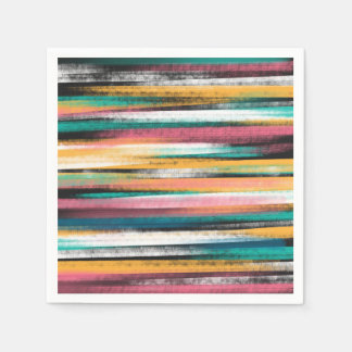 Serviette En Papier Brosse colorée moderne Grilles Peinture à l'huile