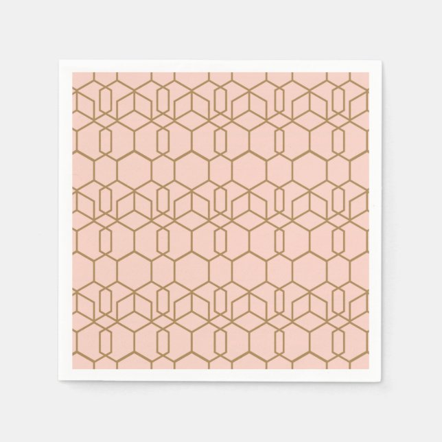 Serviette En Papier Brosse et or Boho moderne Boho Glam géométrique (Devant)