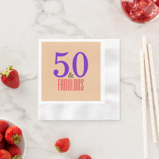 Serviette En Papier Brown 50 Et Fabuleux Anniversaire
