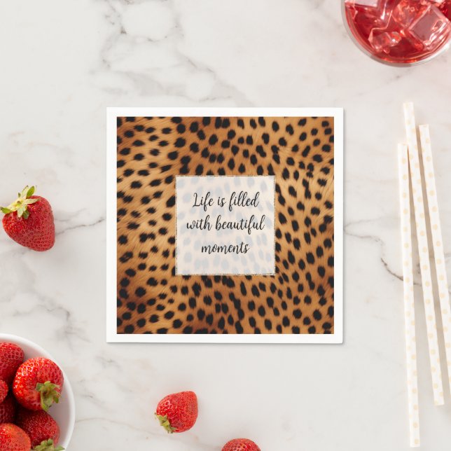 Serviette En Papier Brown Black Safari Cheetah Leopard animal (En situation)