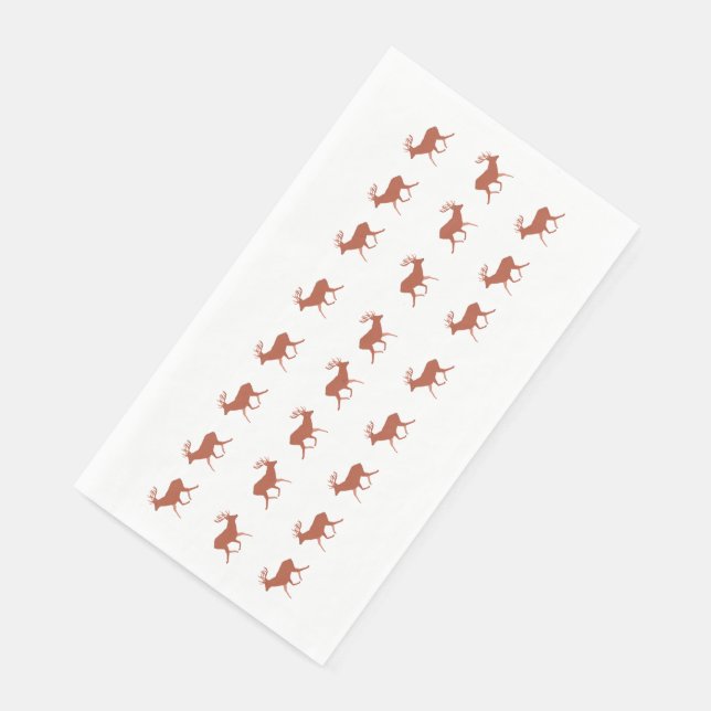 Serviette En Papier Brown Deer Walking Festive Motif (Coin)