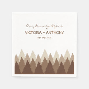 Serviette En Papier Brown Forest Range Mariage