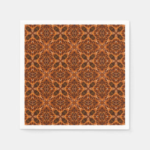 Serviette En Papier Brown Kaleidoscope Mandala Motif