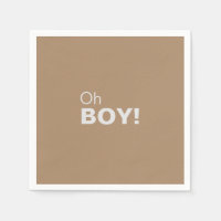 Brown minimaliste Oh Baby shower garçon