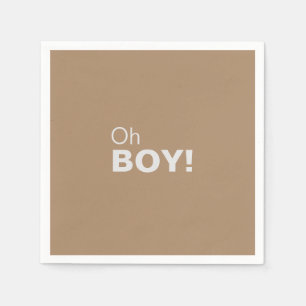 Serviette En Papier Brown minimaliste Oh Baby shower garçon