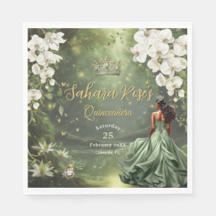 Serviette En Papier Brown Princess et Sage Grenouille Verte Quinceaner
