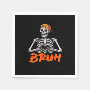 Serviette En Papier Bruh Skeleton Coeur main Halloween Costumes Hommes