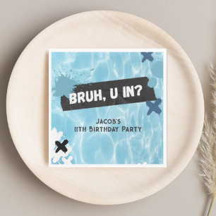 Serviette En Papier Bruh You En Été Pool Fête Ado Garçon Anniversaire