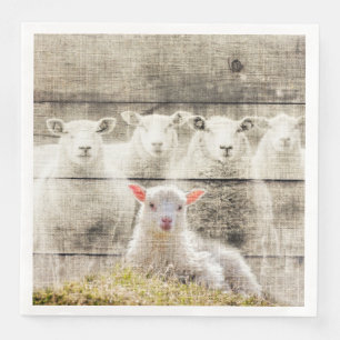 Serviette En Papier Brûlure d'agneau de bébé à mouton rustique