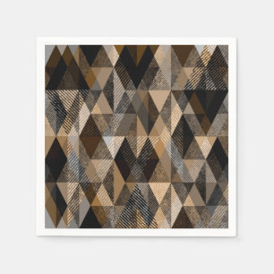Serviette En Papier Brun rhombique texturé avec beige