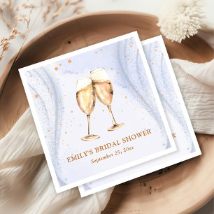 Serviette En Papier Brunch au champagne et Fête des mariées à bulles