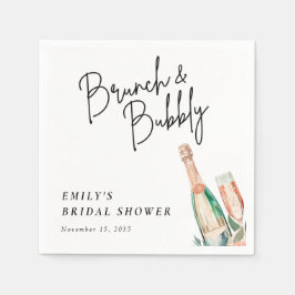 Serviette En Papier Brunch et Bubbly Élégant Shower de Mariée