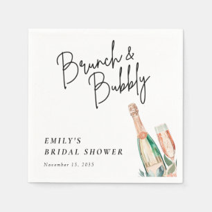 Serviette En Papier Brunch et Bubbly Élégant Shower de Mariée