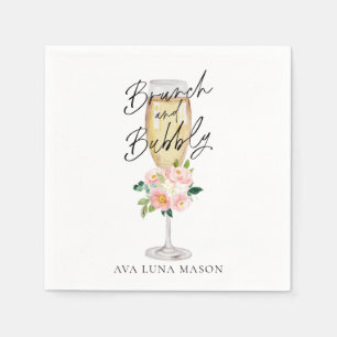 Serviette En Papier Brunch et Bubbly Enterrement de Vie de Jeune Fille